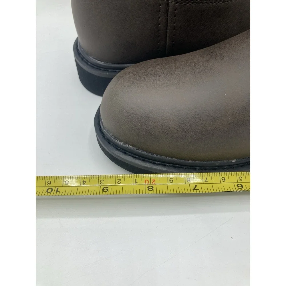 Georgia Boot Wellington Brown Pull On Work Leather Boots G099 Size 1.5M Kids 7